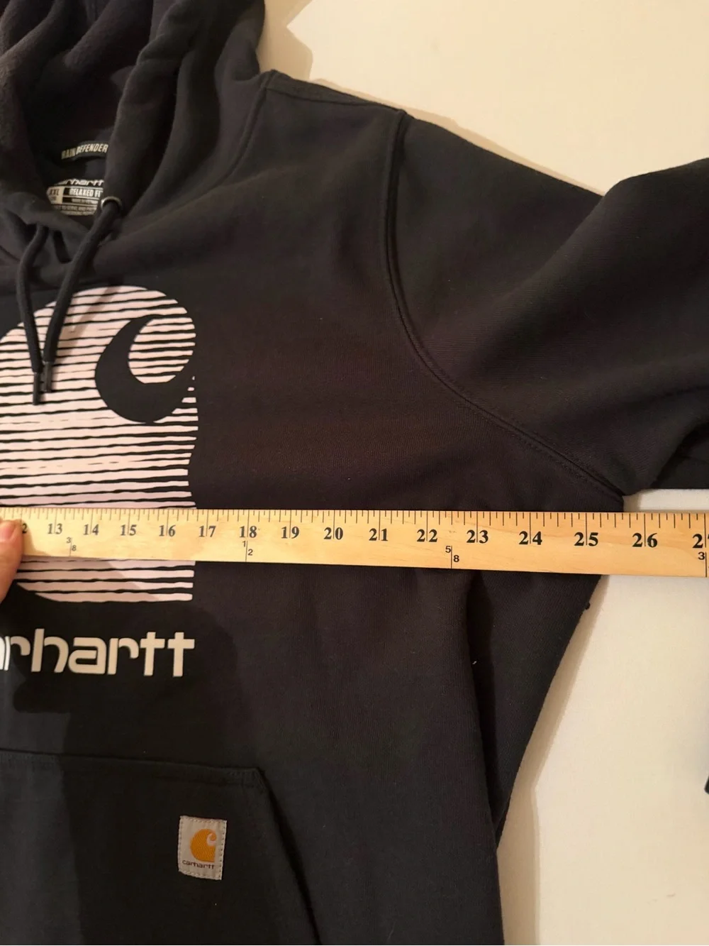 Carhartt Women’s XXL (20) Black Hoodie Heavy Weight Cotton Kangaroo Pocket 0311